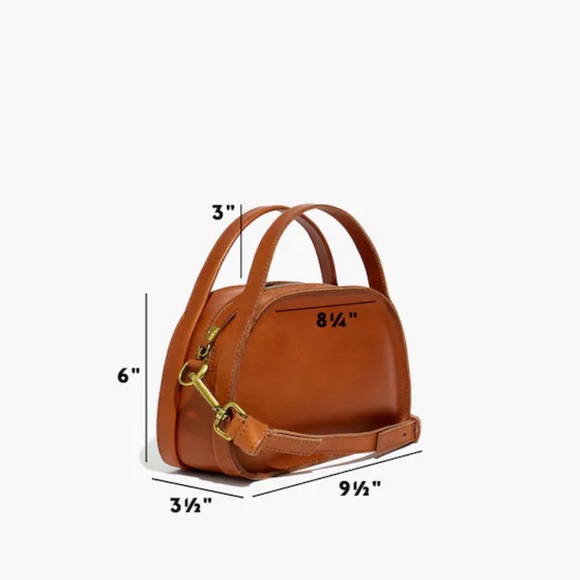 NEW Madewell Sydney Zip-Top Leather Crossbody Bag in Black with Gold Hardware - Picture 5 of 10